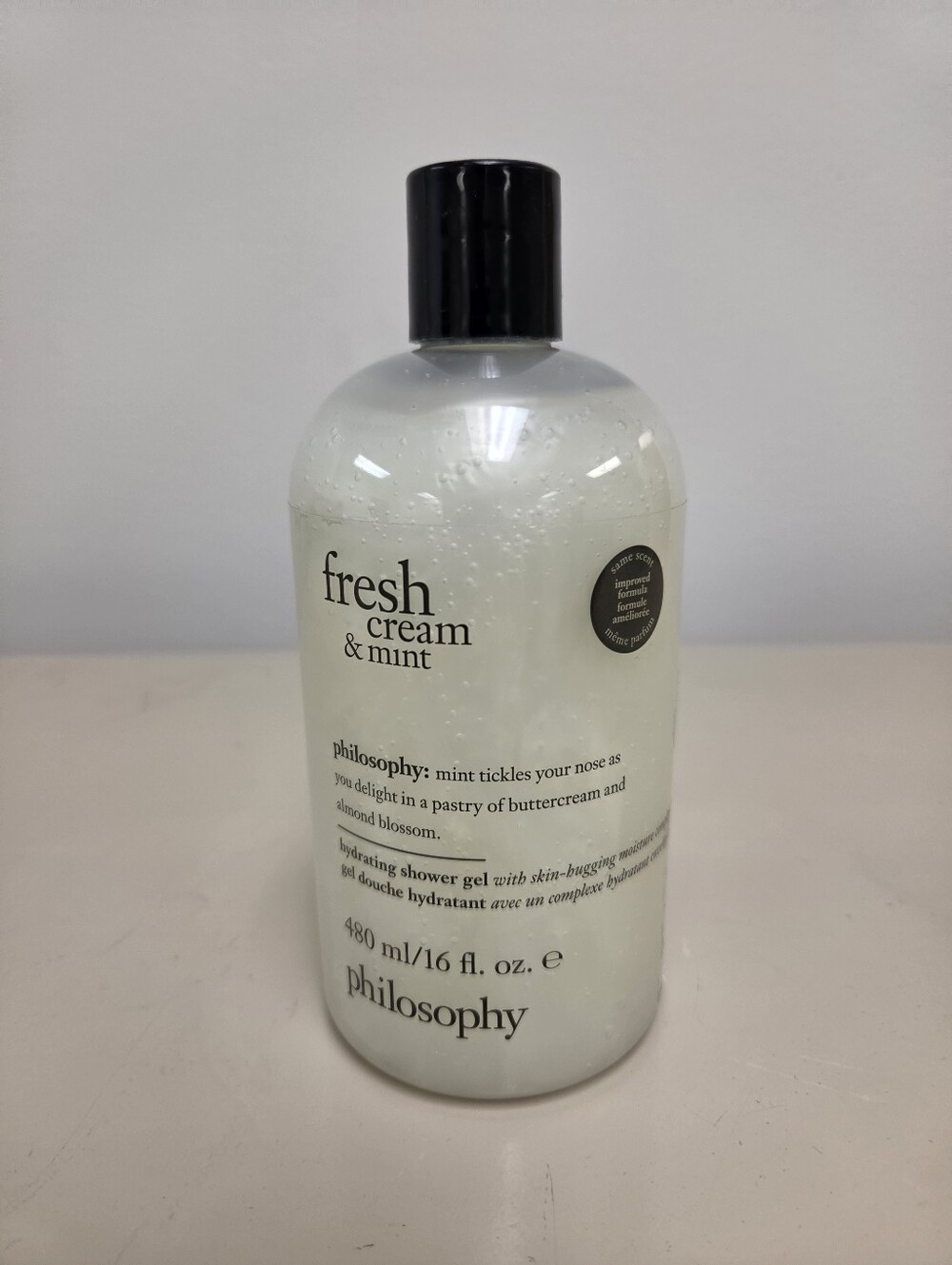 Philosophy Fresh Cream & Mint Shower Gel - White with Black Cap